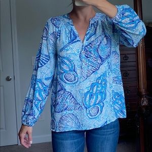 EUC Lilly Pulitzer Elsa Silk Top, sz Small